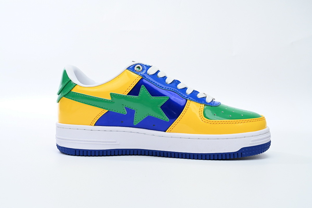  A Bathing Ape Bape Sta Low Black Yellow Green Orchid 1180 191 004