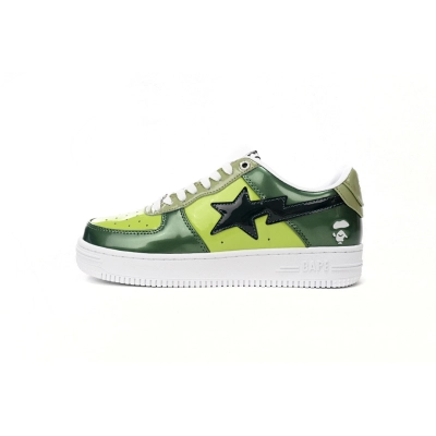 A Bathing Ape Bape Sta Low Black Green Mirror Surface 1H20 190 046  01