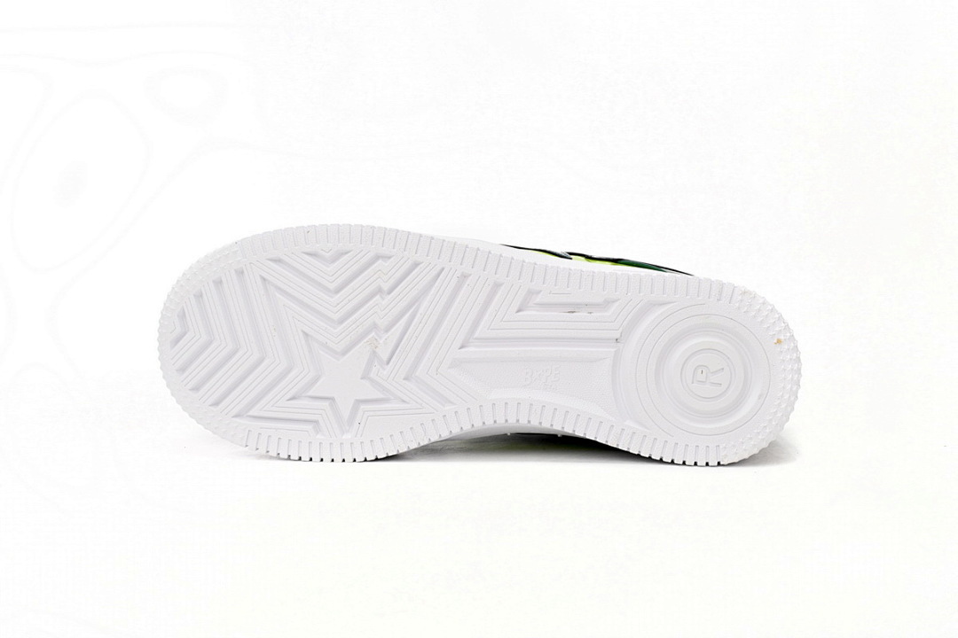 A Bathing Ape Bape Sta Low Black Green Mirror Surface 1H20 190 046 