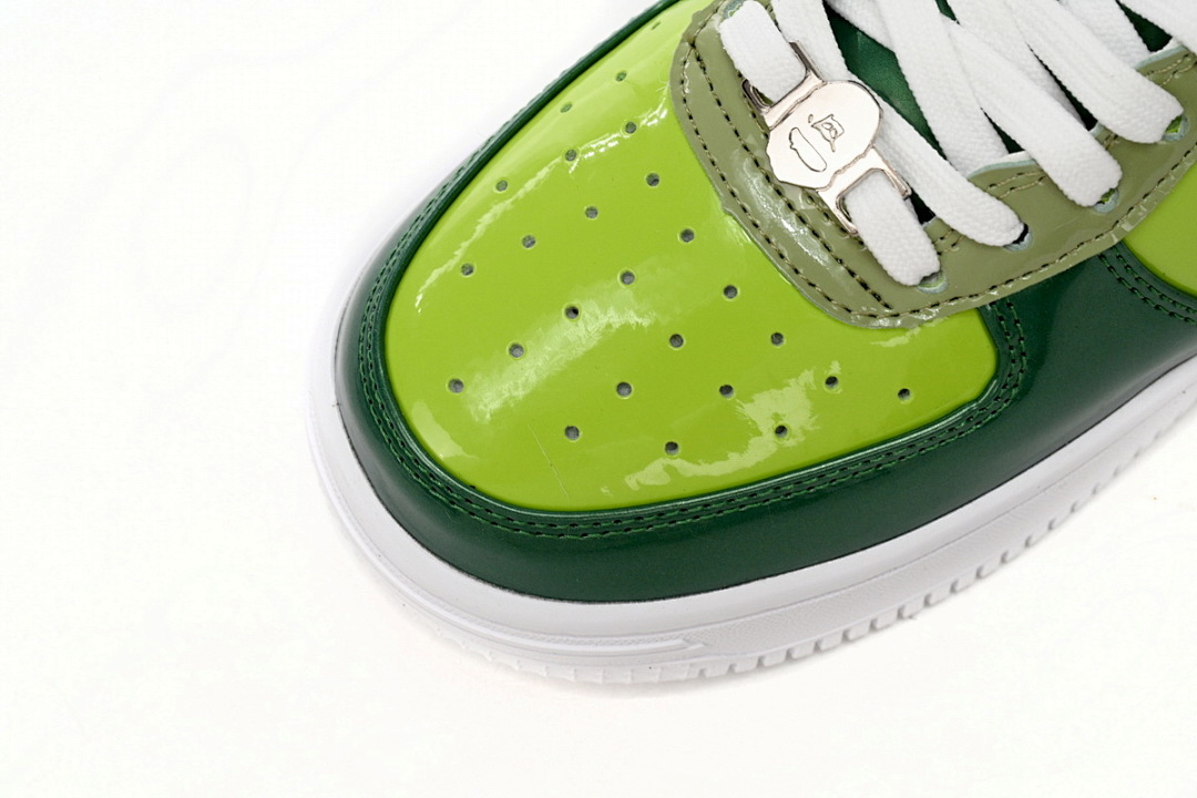 A Bathing Ape Bape Sta Low Black Green Mirror Surface 1H20 190 046 
