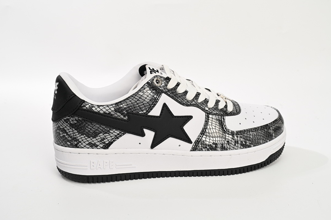  A Bathing Ape Bape Sta Low Black Black Snake Skin 1180 191 009