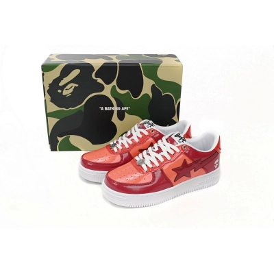 A Bathing Ape Bape Sta Low White Dark Red Mirror Surface 1H20 191 046  02