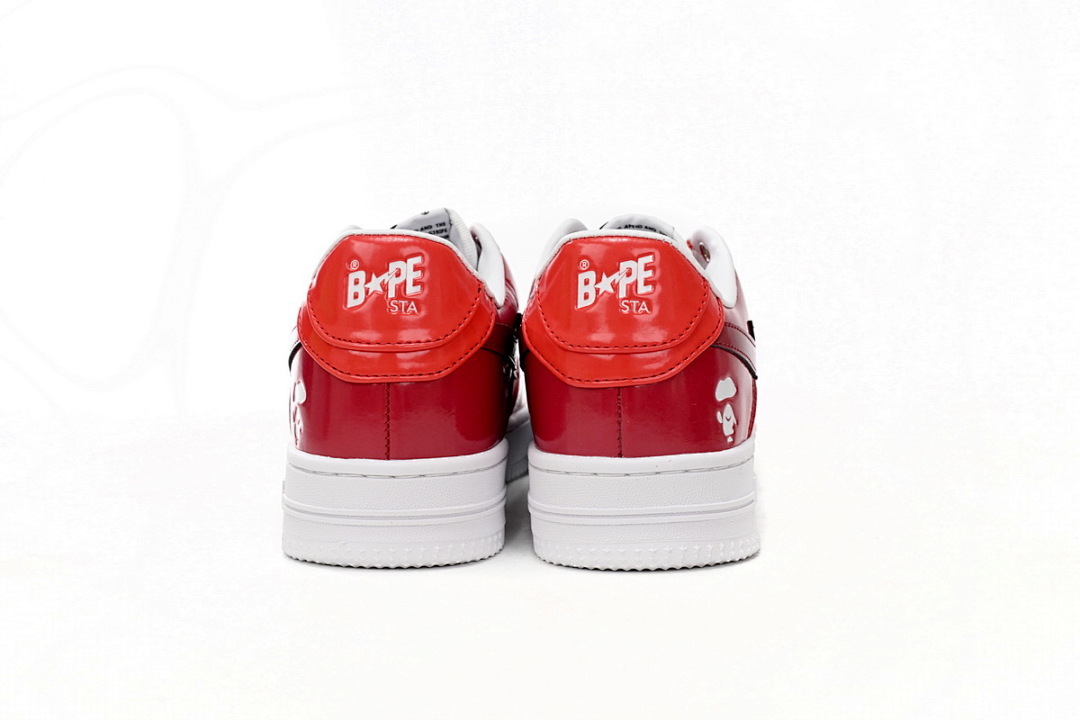 A Bathing Ape Bape Sta Low White Dark Red Mirror Surface 1H20 191 046 
