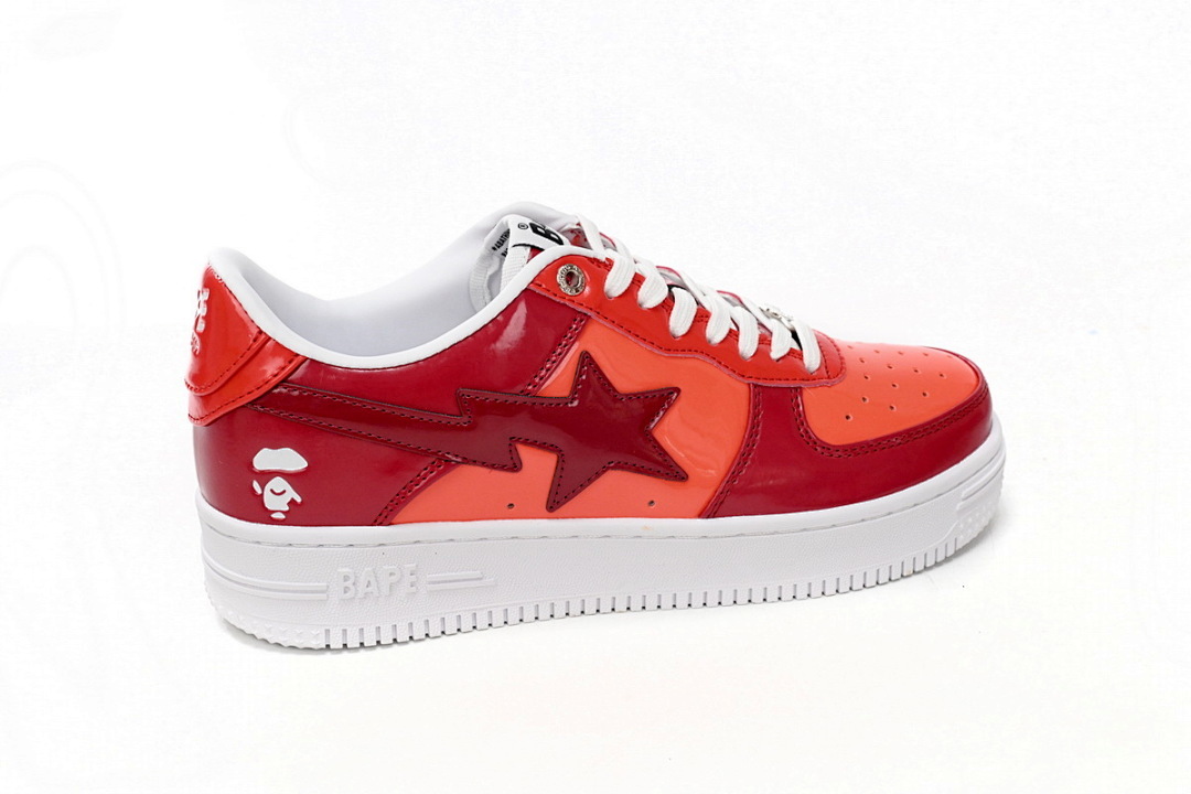 A Bathing Ape Bape Sta Low White Dark Red Mirror Surface 1H20 191 046 
