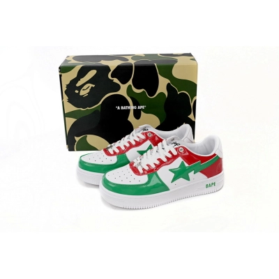 A Bathing Ape Bape Sta Low Red, white, and Green 1180-191-004  02