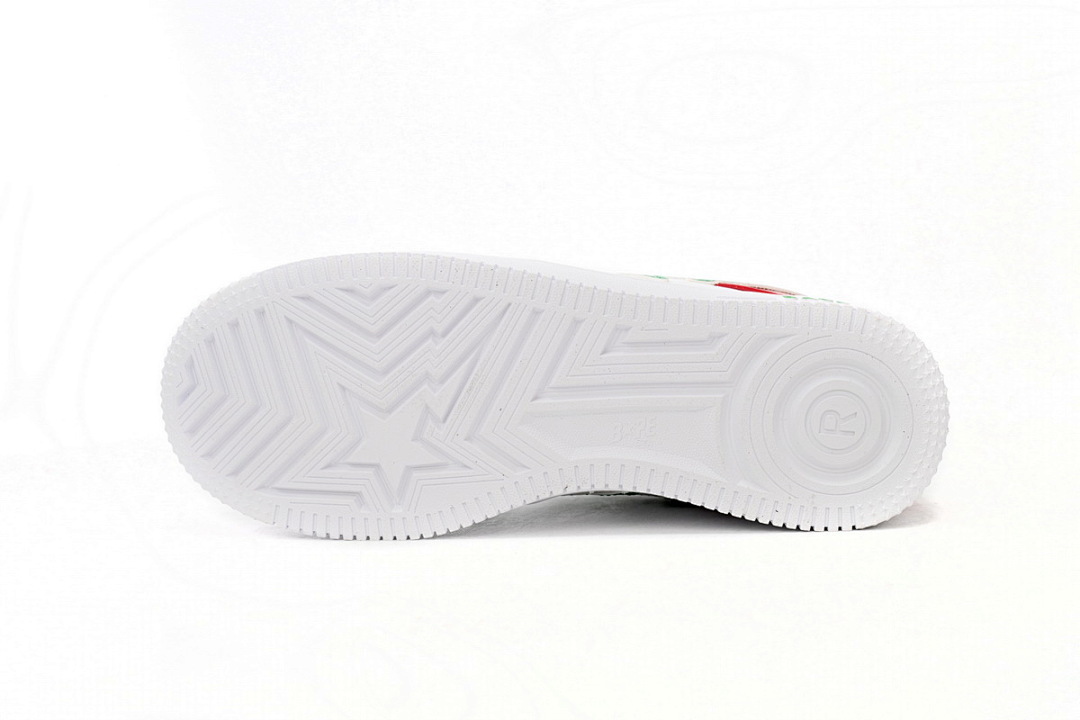 A Bathing Ape Bape Sta Low Red, white, and Green 1180-191-004 