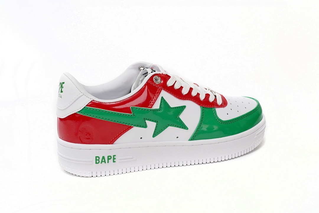A Bathing Ape Bape Sta Low Red, white, and Green 1180-191-004 