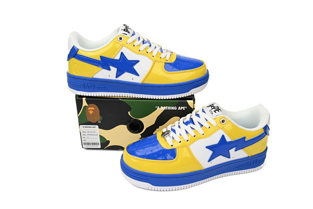  A Bathing Ape Bape Sta Low White Baolan Yellow 1180-191-006