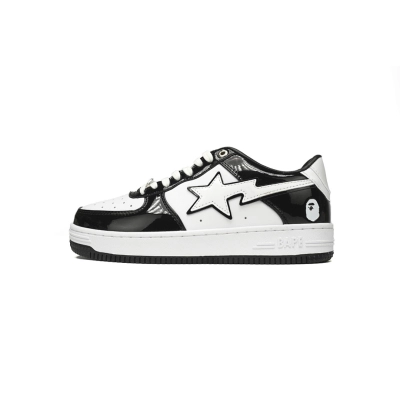 A Bathing Ape Bape Sta Low Black White 1H70-191-001  01