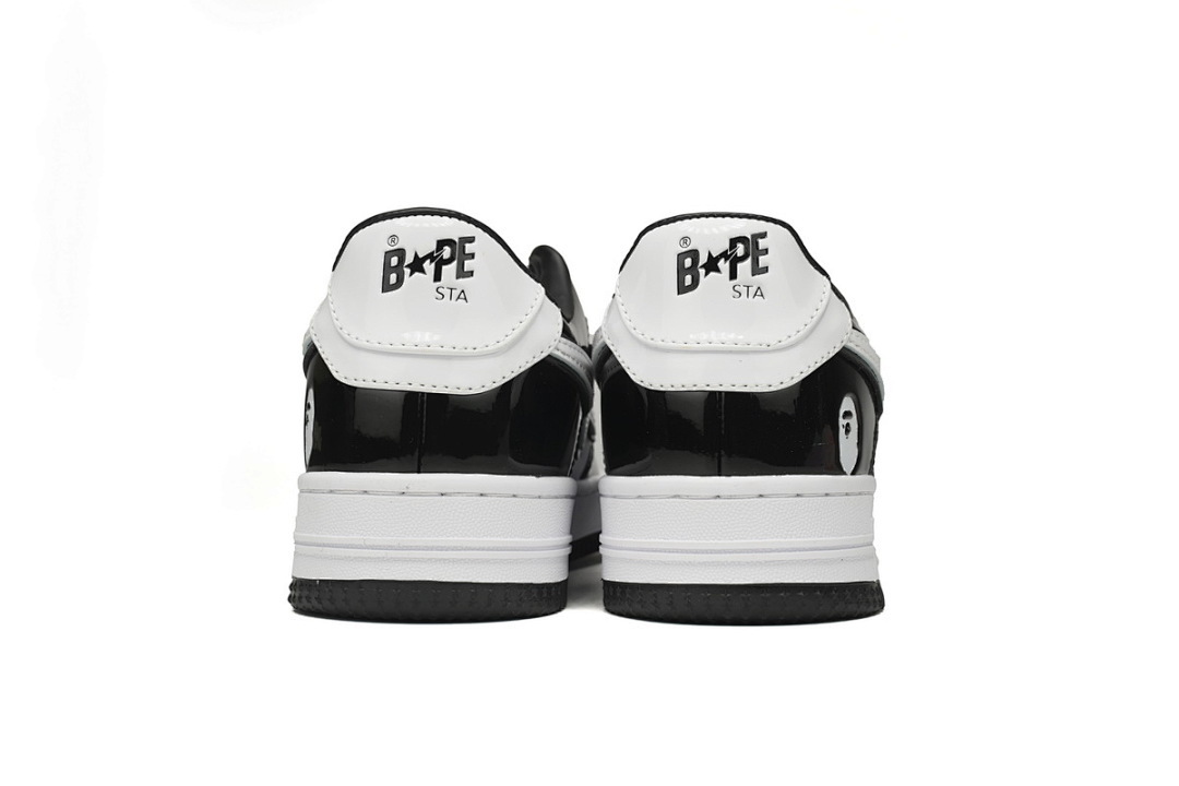 A Bathing Ape Bape Sta Low Black White 1H70-191-001 