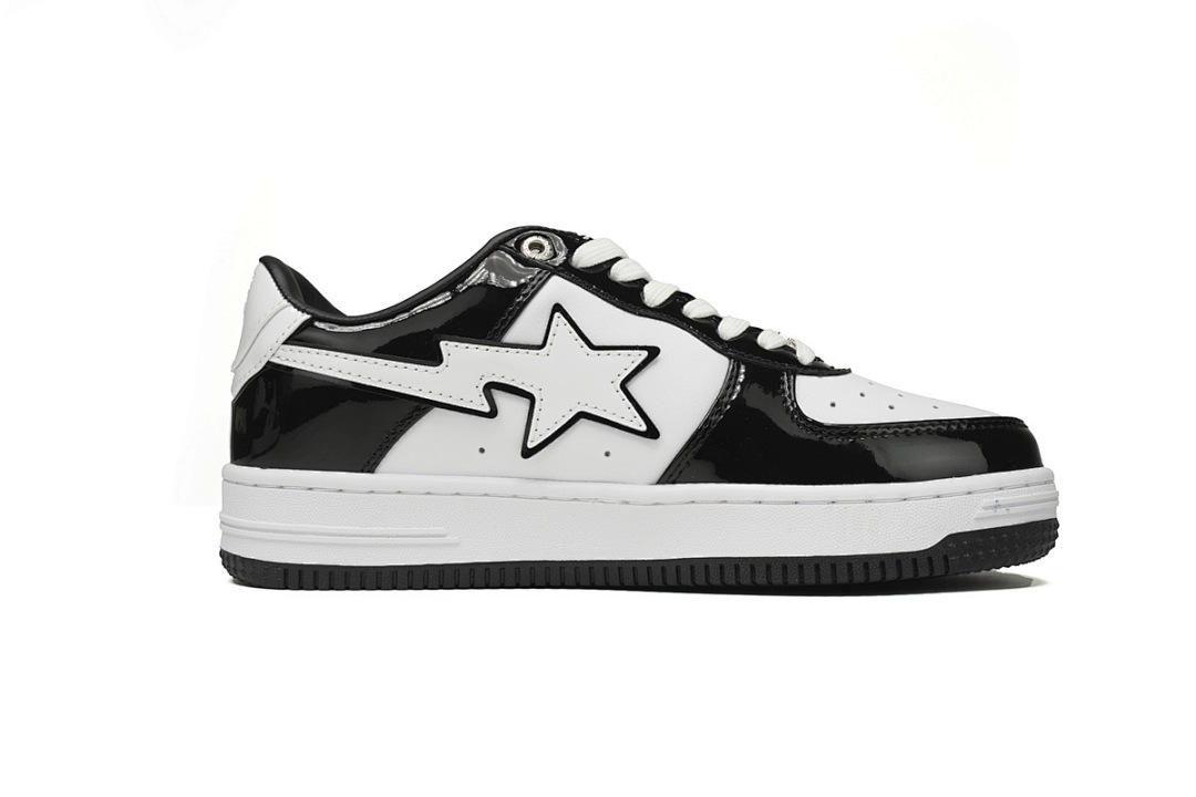 A Bathing Ape Bape Sta Low Black White 1H70-191-001 