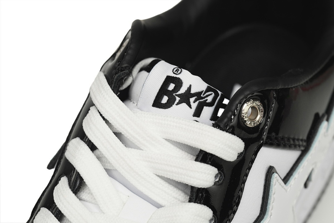 A Bathing Ape Bape Sta Low Black White 1H70-191-001 