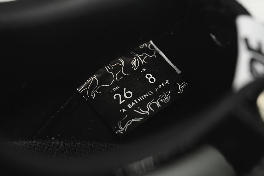 A Bathing Ape Bape Sta Low Black White 1H70-191-001 