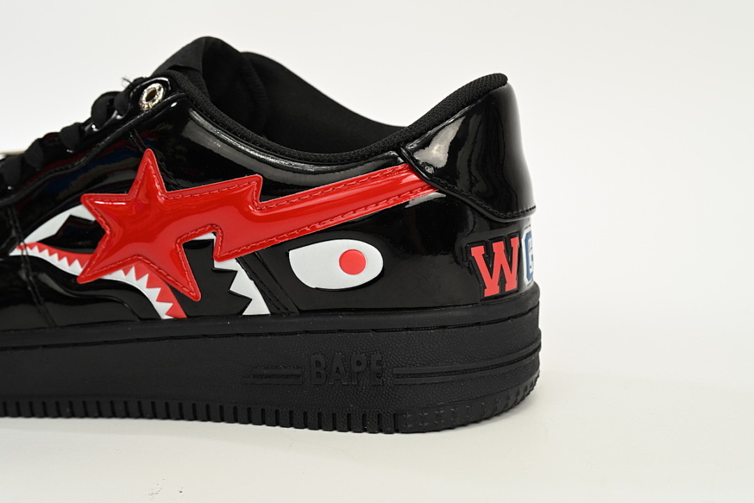 A Bathing Ape Bape Sta Low Black Shark 1H30 191 012 