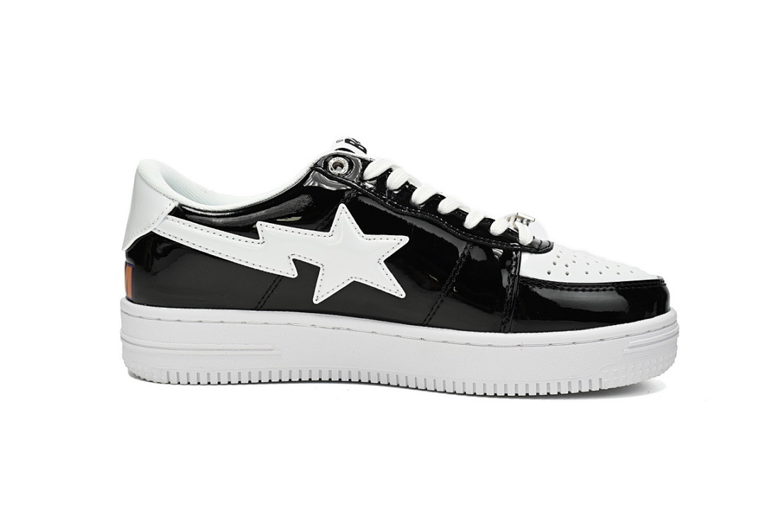 A Bathing Ape Bape Sta Low Black and White Shark 1H30-191-009 