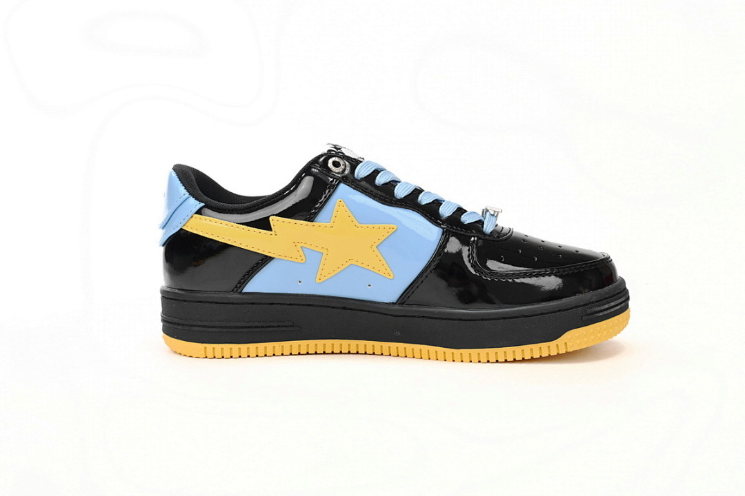 A Bathing Ape Bape Sta Low Black, Blue, And Yellow 1H20 191 046 