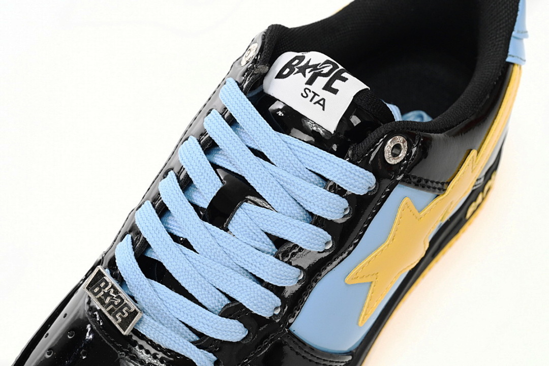 A Bathing Ape Bape Sta Low Black, Blue, And Yellow 1H20 191 046 