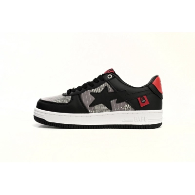 A Bathing Ape Bape Sta Low Black and Red Co Branding 7123-191-901  01