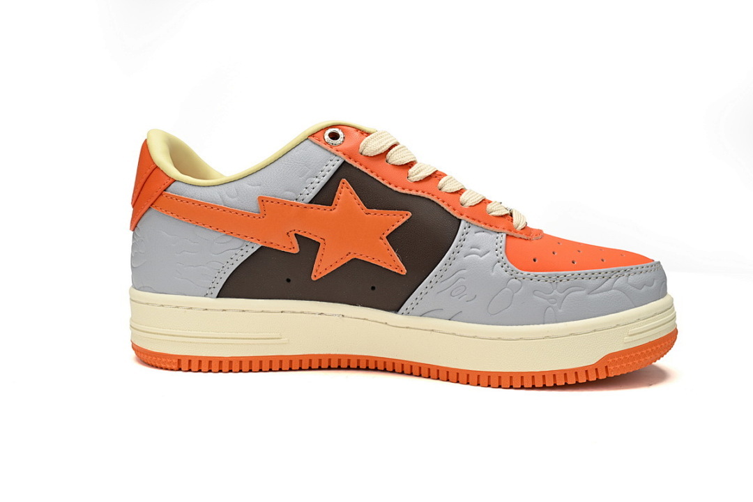 A Bathing Ape Bape Sta Low Grey orange Red 1H70-291-002 
