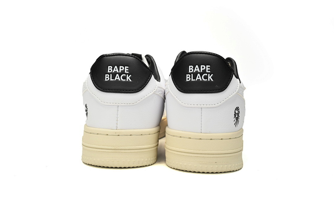  A Bathing Ape Bape Sta Low White And Black Rice 1H70-191-022
