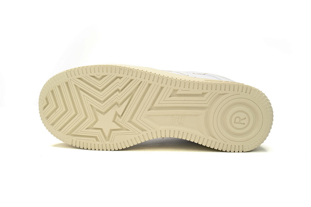  A Bathing Ape Bape Sta Low White And Black Rice 1H70-191-022