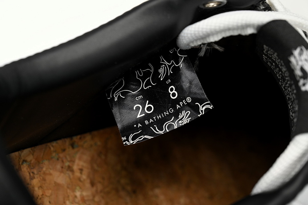  A Bathing Ape Bape Sta Low White And Black Rice 1H70-191-022