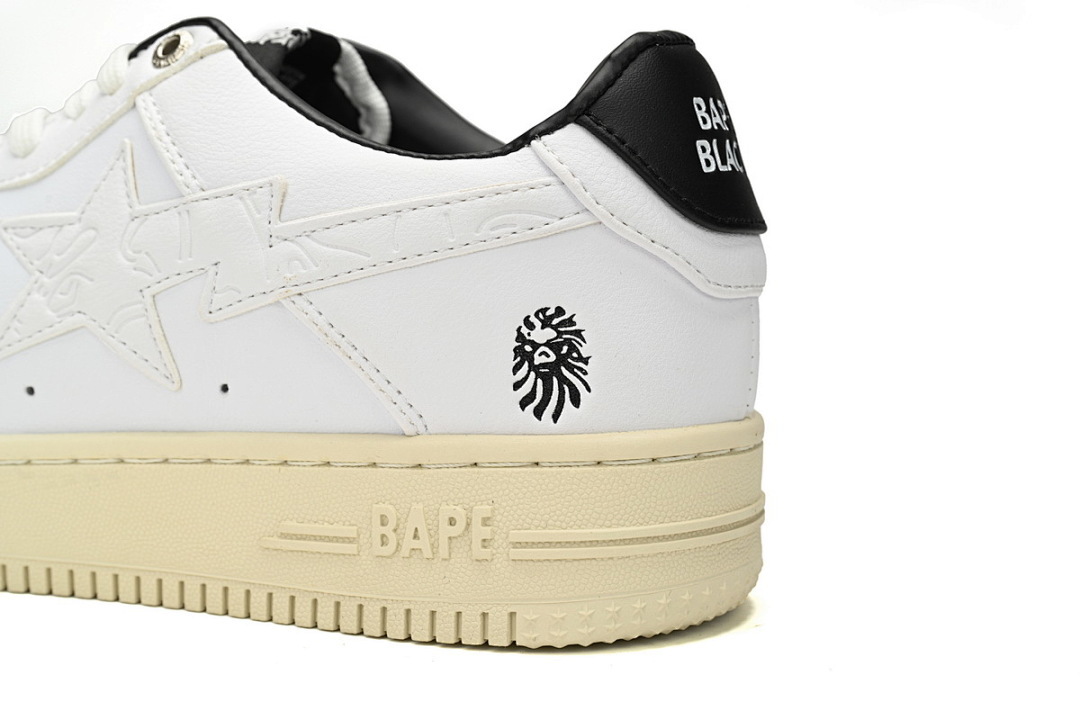  A Bathing Ape Bape Sta Low White And Black Rice 1H70-191-022