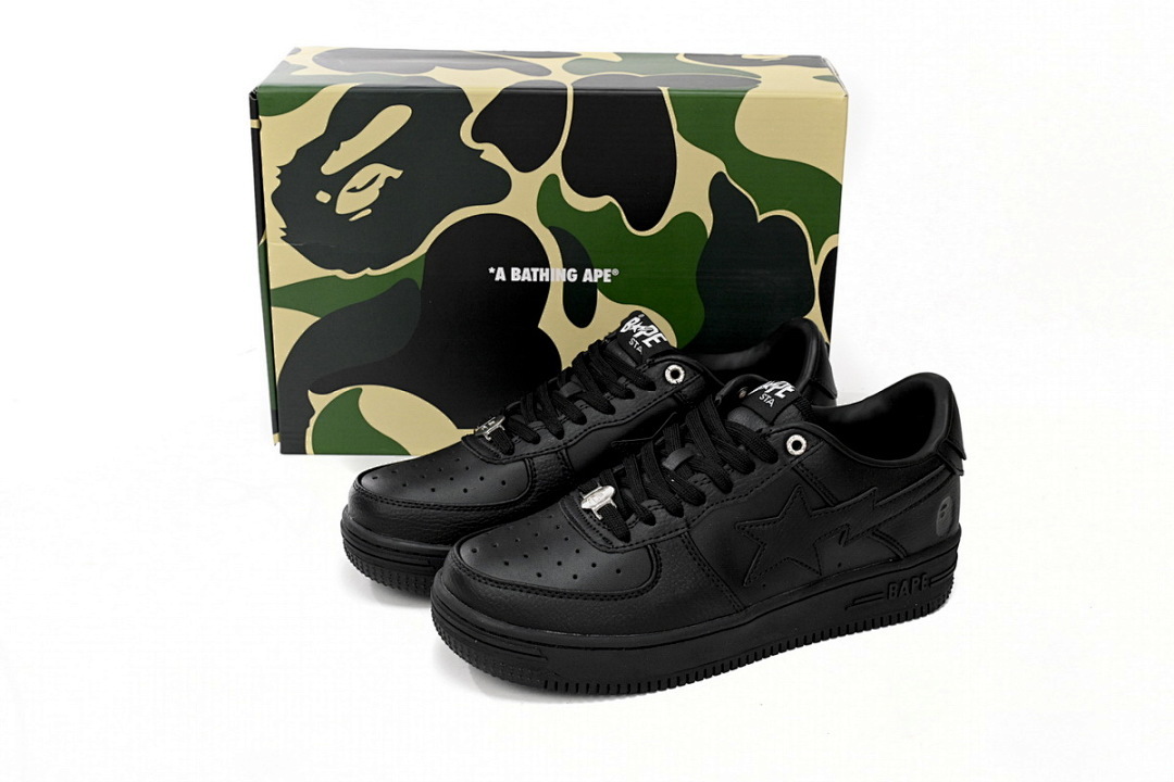 A Bathing Ape Bape Sta Low Black  1J30 -191- 013 
