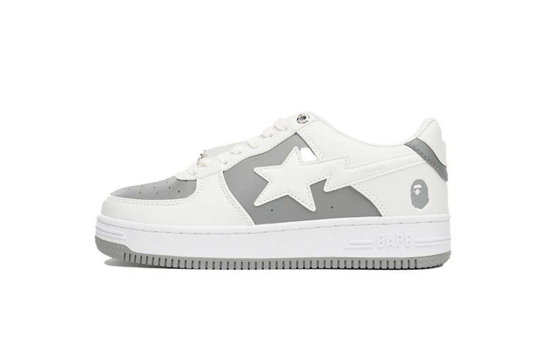 A Bathing Ape Bape Sta Low Grey White OZXSH W291 328 