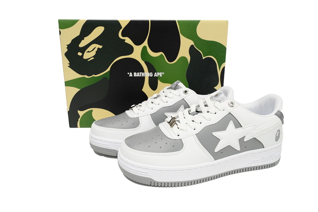 A Bathing Ape Bape Sta Low Grey White OZXSH W291 328 