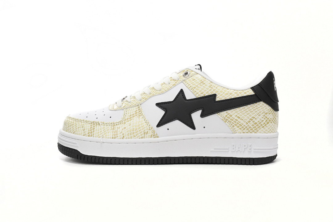  A Bathing Ape Bape Sta Low White Snake Skin Pattern  1I80 191 009
