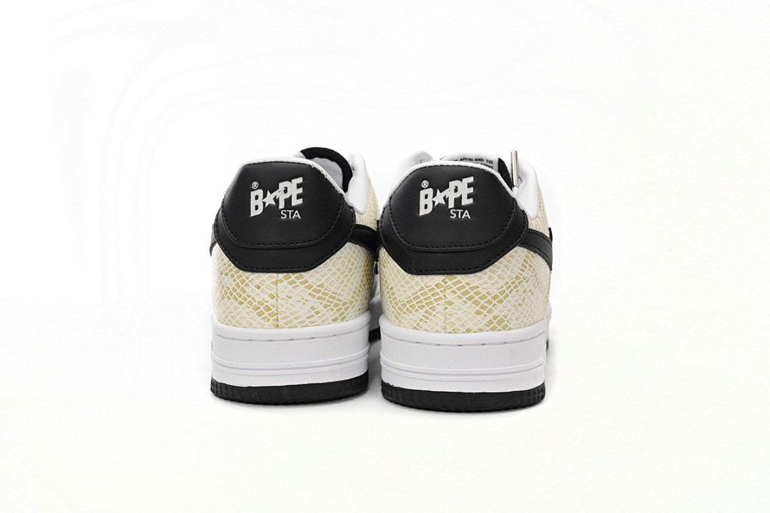  A Bathing Ape Bape Sta Low White Snake Skin Pattern  1I80 191 009