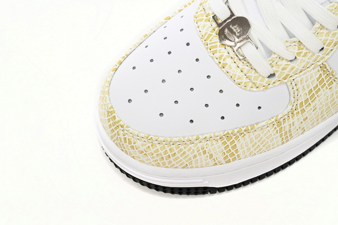  A Bathing Ape Bape Sta Low White Snake Skin Pattern  1I80 191 009