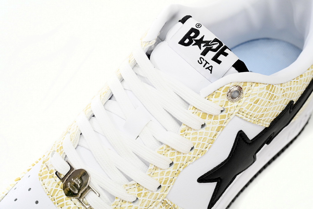  A Bathing Ape Bape Sta Low White Snake Skin Pattern  1I80 191 009
