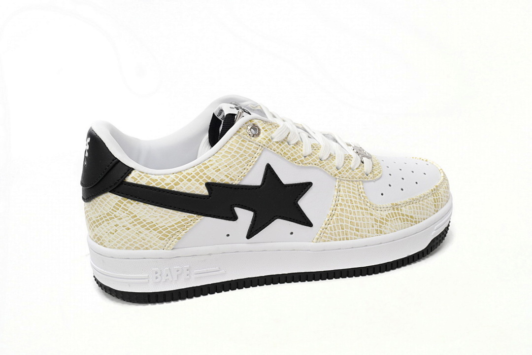  A Bathing Ape Bape Sta Low White Snake Skin Pattern  1I80 191 009
