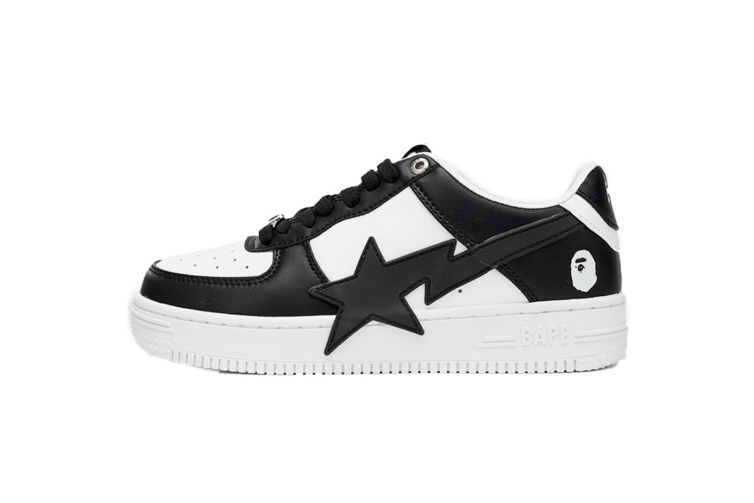  A Bathing Ape Bape Sta Low Black And White Star OZXSH W291 306M