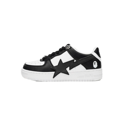  A Bathing Ape Bape Sta Low Black And White Star OZXSH W291 306M 01