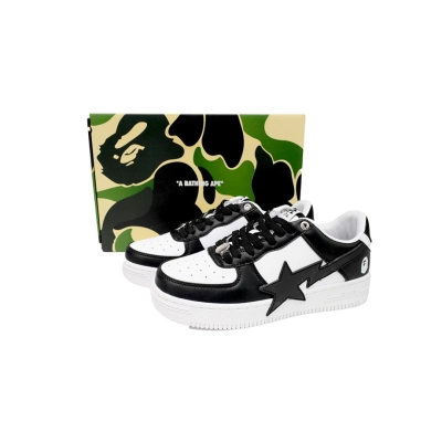  A Bathing Ape Bape Sta Low Black And White Star OZXSH W291 306M 02