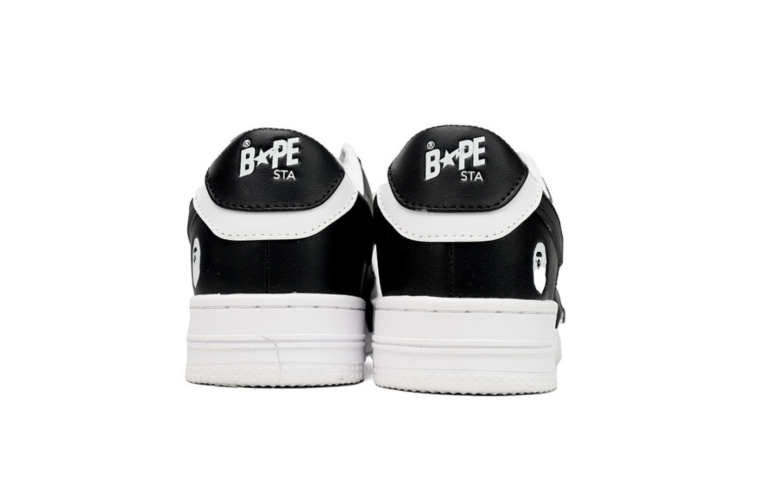  A Bathing Ape Bape Sta Low Black And White Star OZXSH W291 306M