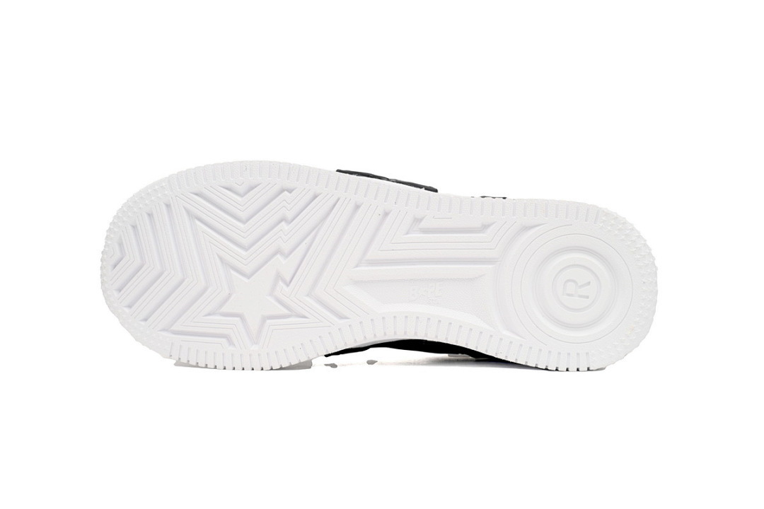  A Bathing Ape Bape Sta Low Black And White Star OZXSH W291 306M