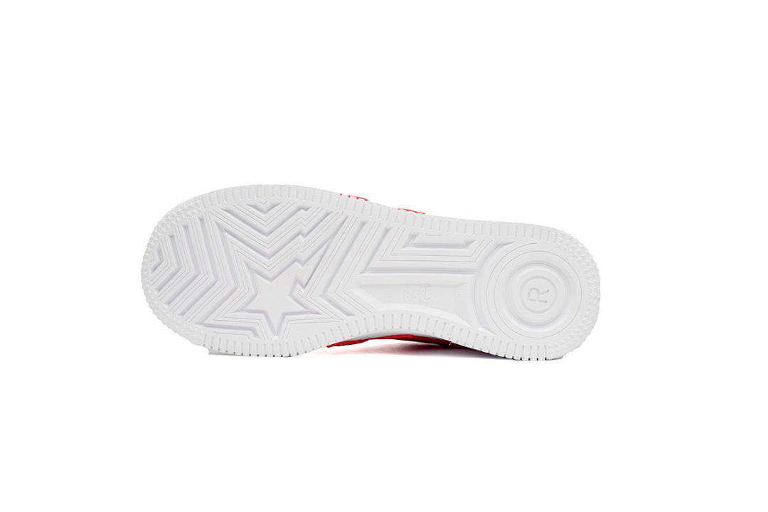 A Bathing Ape Bape Sta Low White Red Star  OZXSHM 191 306M 