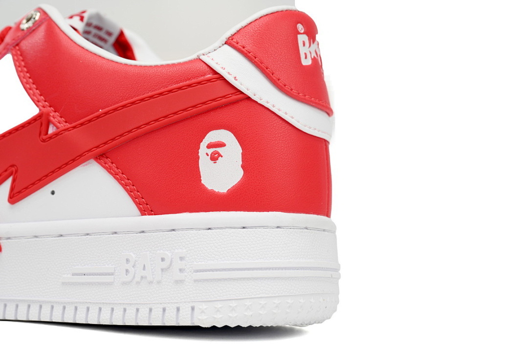A Bathing Ape Bape Sta Low White Red Star  OZXSHM 191 306M 