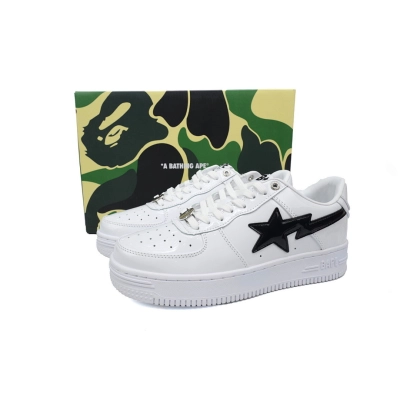 A BATHING APE Bapesta White Black OZXSHM 191 302M 02