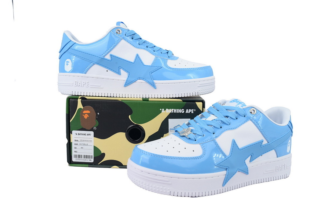 A BATHING APE BAPE STA Low Carolina Blue & White  OZXSHMX91310N