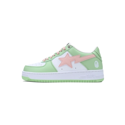 A BATHING APE Bapesta Green Pink  1H70-191-055 01