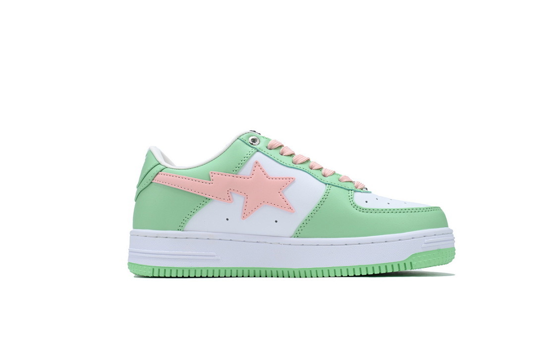 A BATHING APE Bapesta Green Pink  1H70-191-055