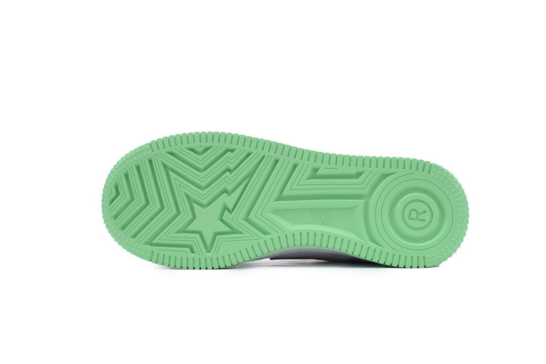 A BATHING APE Bapesta Green Pink  1H70-191-055