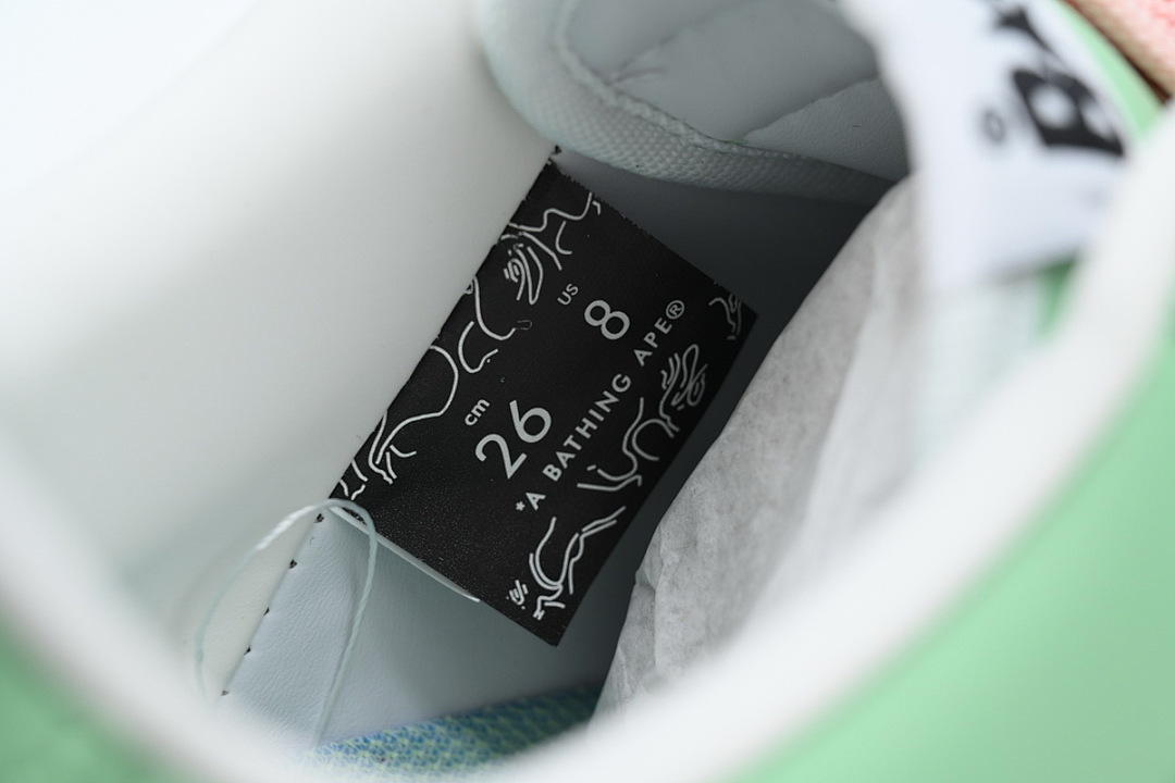 A BATHING APE Bapesta Green Pink  1H70-191-055