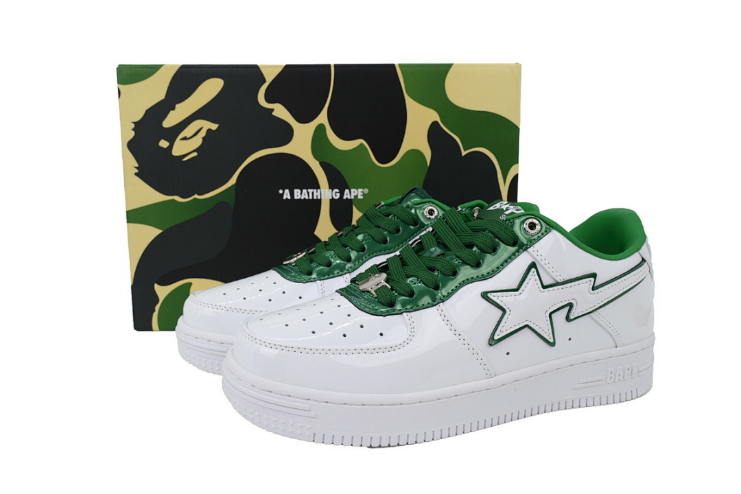 A BATHING APE Bapesta White Green 1J30-191-017