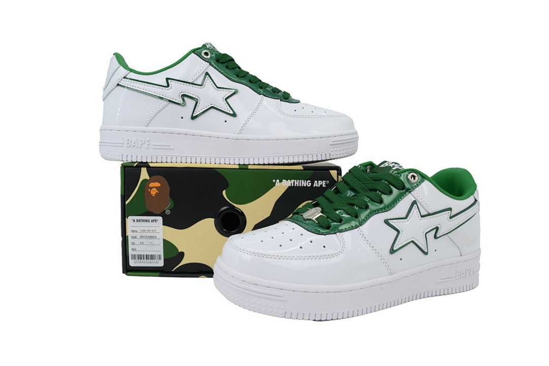 A BATHING APE Bapesta White Green 1J30-191-017